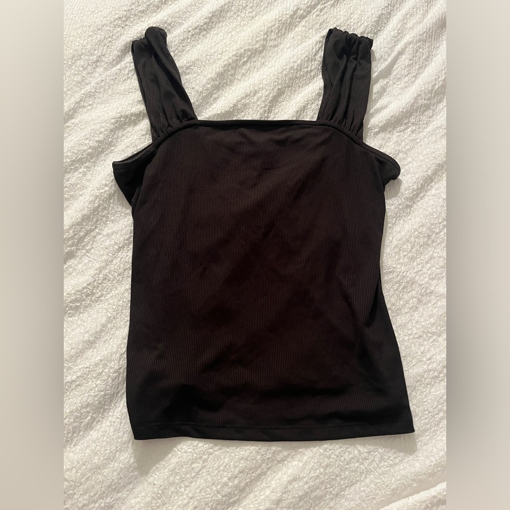 Black Fitted Sleeveless Tank Top